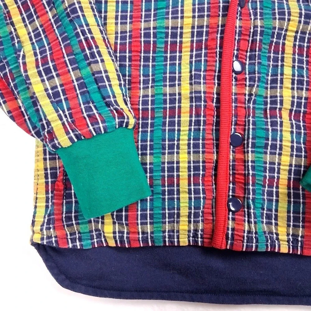 Vtg Gymboree 1998 Sport Golf Reversible Jacket 18 24 Mos Hooded Plaid * READ *